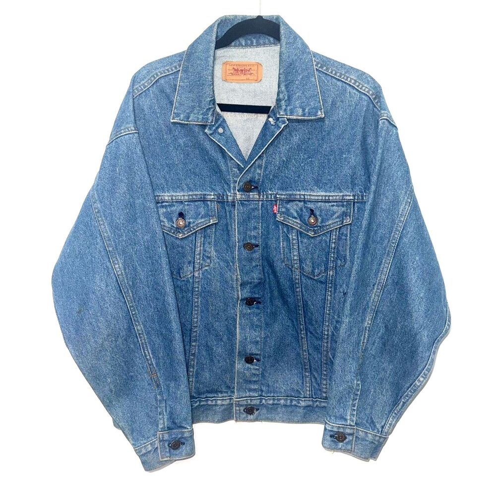 Vintage 1987 Levi's USA Paper Tab Men's Denim Trucker Jacket - Blue M